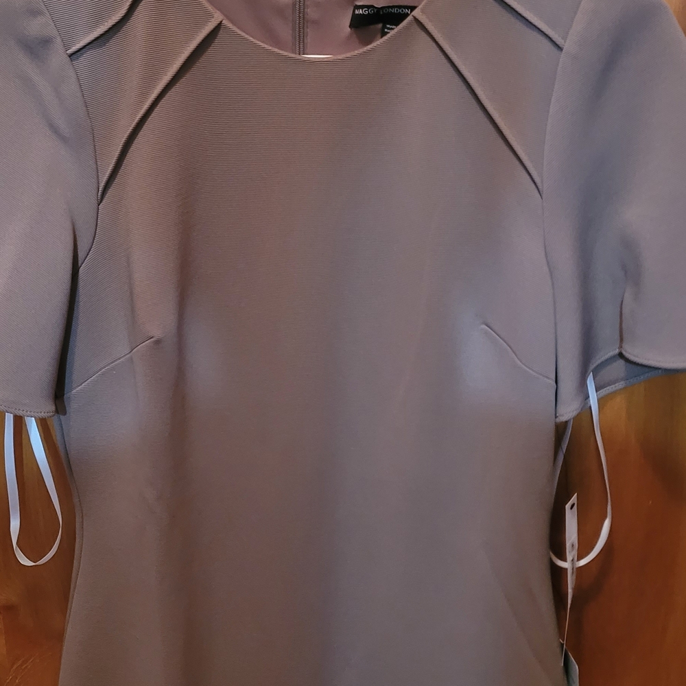 Maggy London Gray Silver Boxy Raglan Blouse
